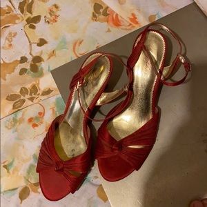 Dressy red strappy sandal